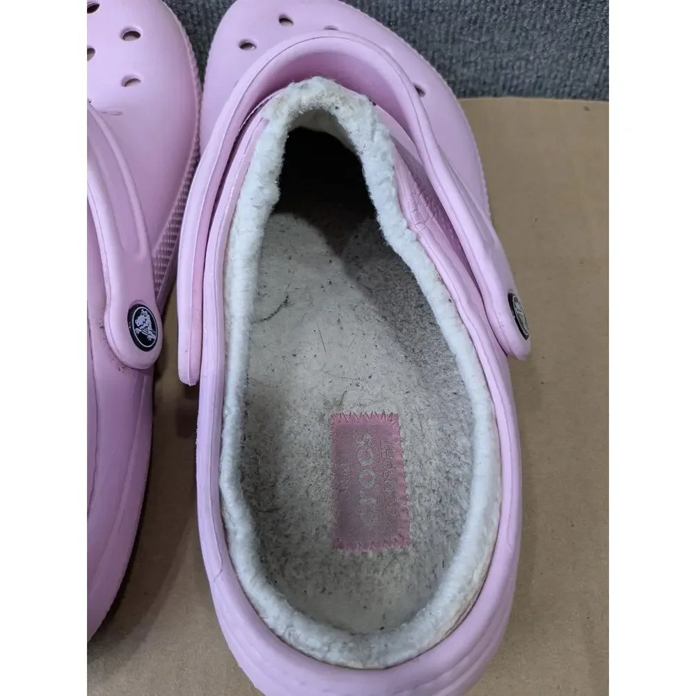 Crocs Classic Fur Lined Unisex Comfort Clog Size 9M/11W Slip On Shoes Strap